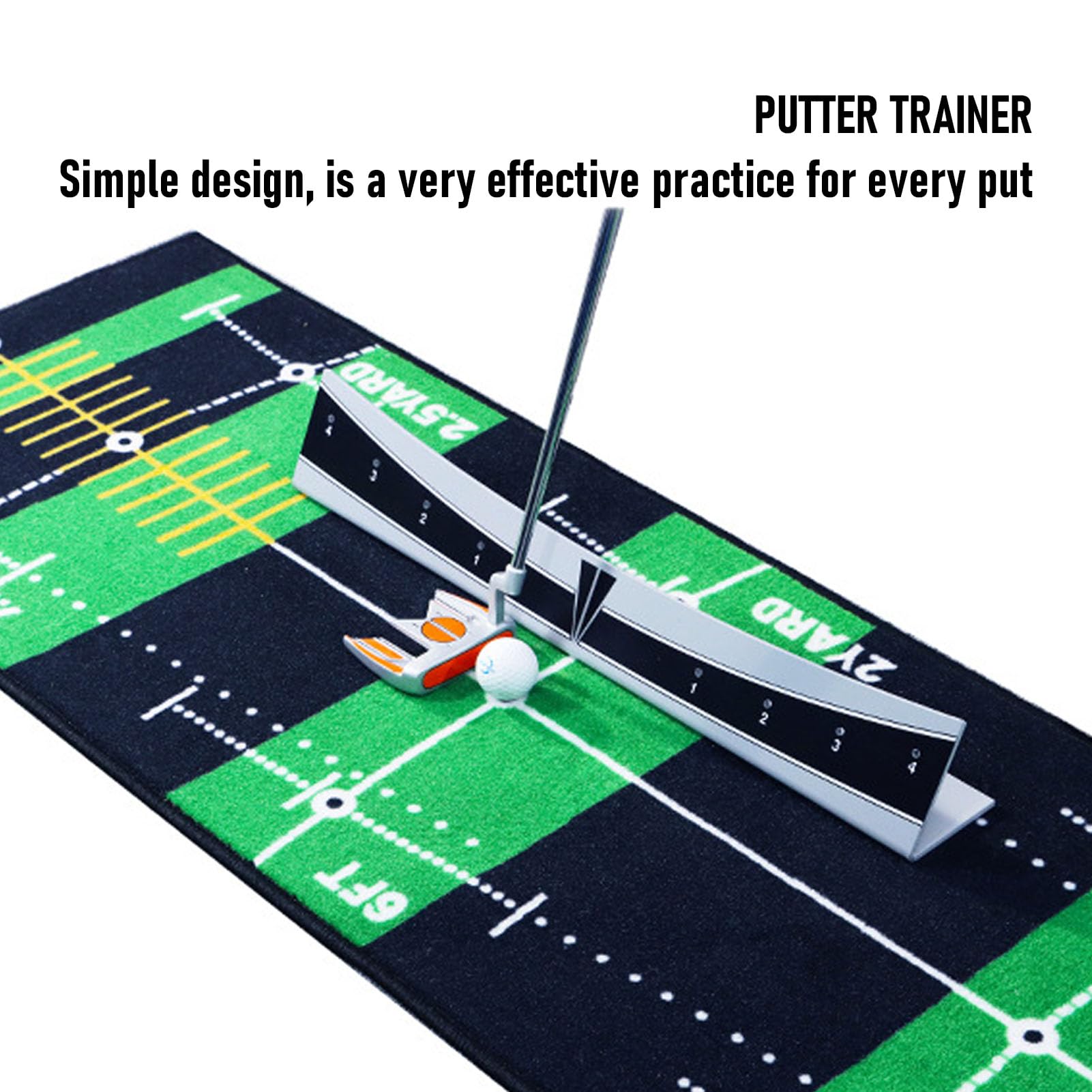 Entrenador de Golpe de Putt de Golf Putting Plane Rail, para Uso en Interior/Exterior, Mejora la Precisión 60,5x11,2x12cm/23,8x4,4x4,7in