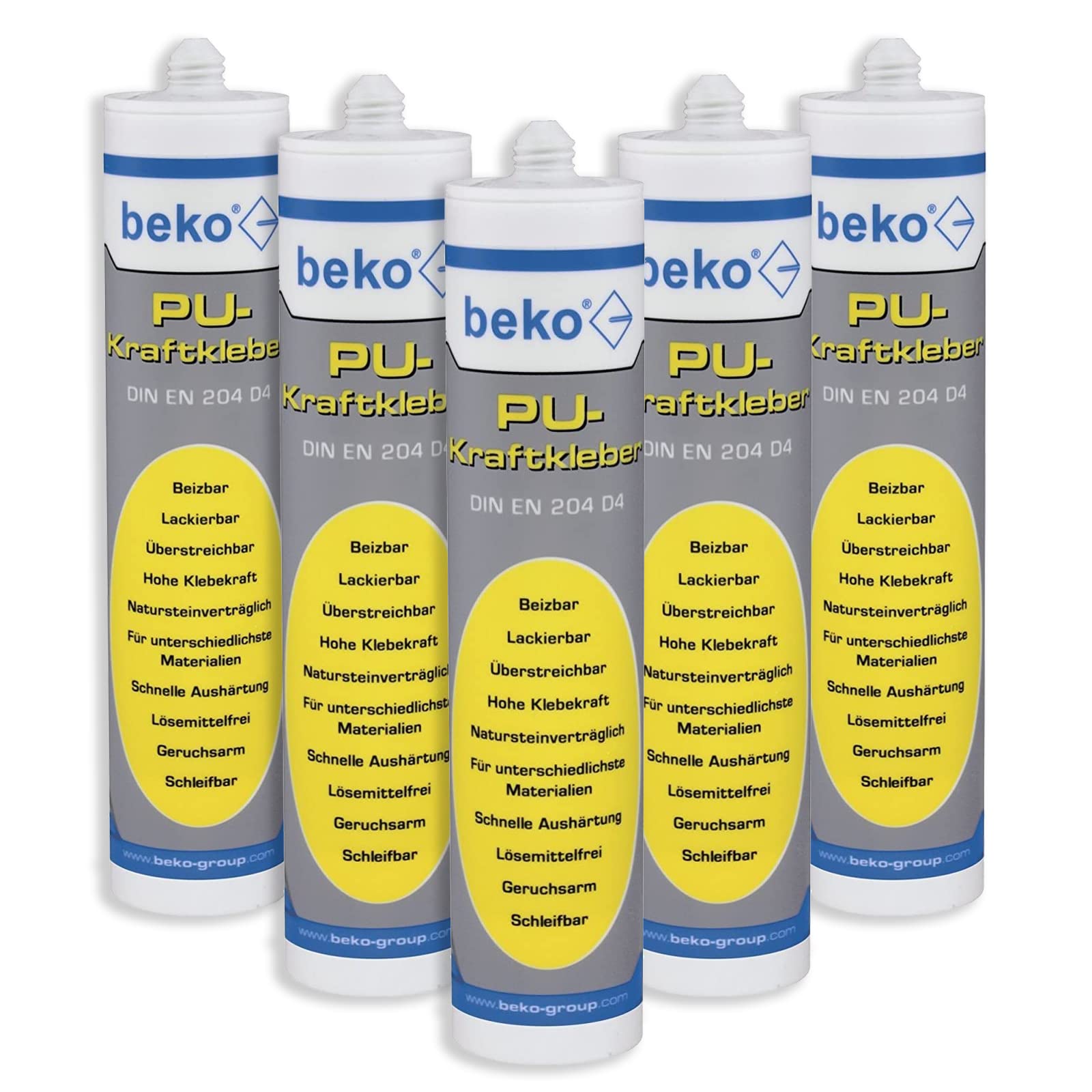 Beko Colla in poliuretano, 310 ml, beige, 5 pezzi