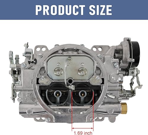 Miniatura 3 de RADHLBNIU Carburador para 1409 Performer Series Marine 600 CFM 4 barriles de diámetro cuadrado con válvula de aire estrangulador eléctrico