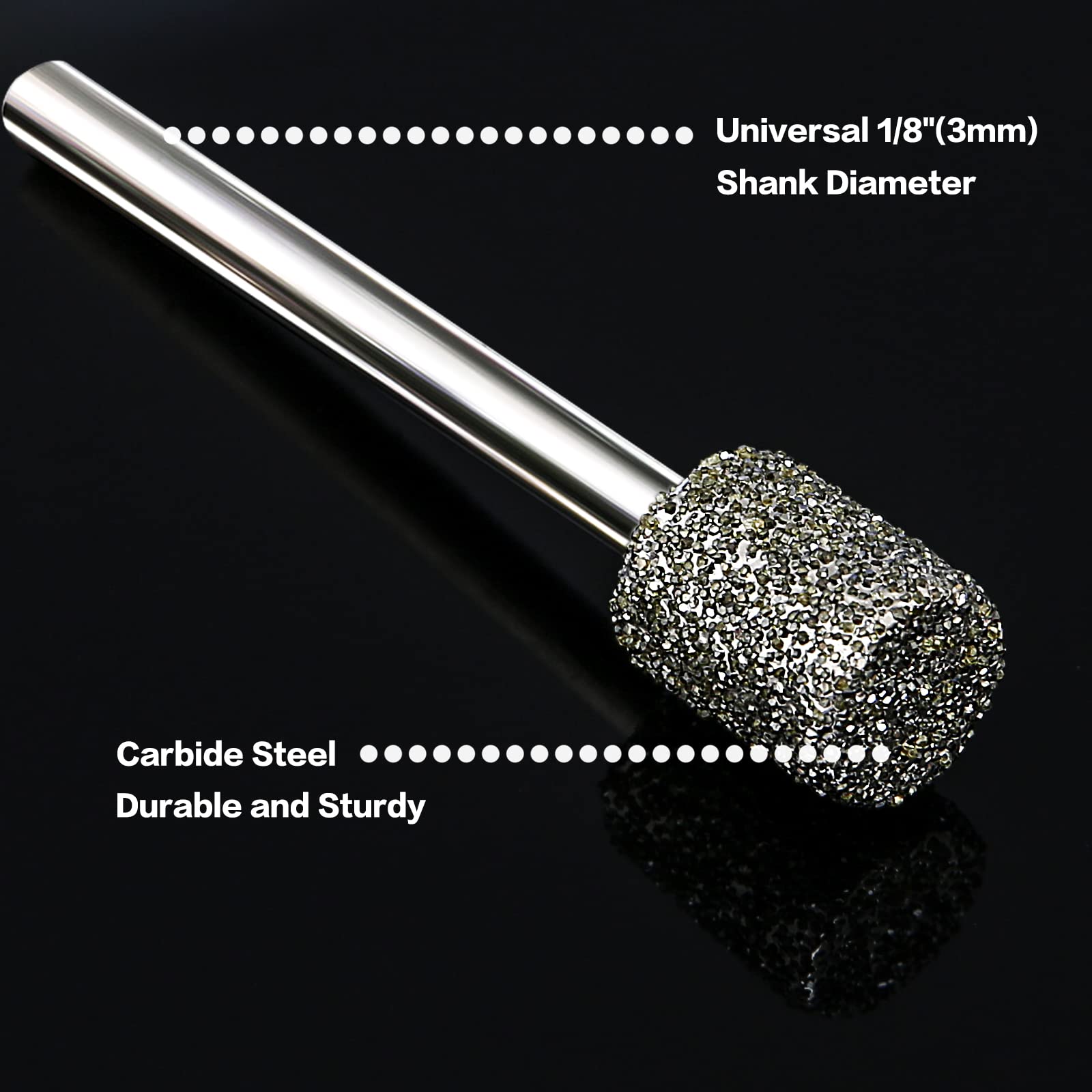 20Pcs 46,150Grit Diamond Burr Bits for Dremel Bits 1/8" Shank Grinding Bits — Amazon image 4