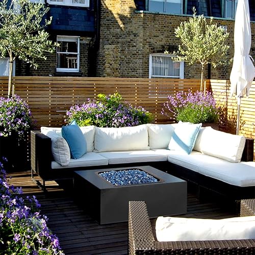 Miniatura 5 de Skyflame Vidrio de fuego de alto brillo de 20 libras para paisajismo de chimeneas, cobre reflectante de 1/2 pulgada y reflectante azul pacífico