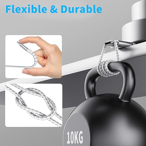 Miniatura 10 de Cable de carga USB C de 6 pulgadas, paquete de 2 cables cortos USB C a USB C trenzados de carga rápida, cable USBC compatible con iPhone 15, Samsung