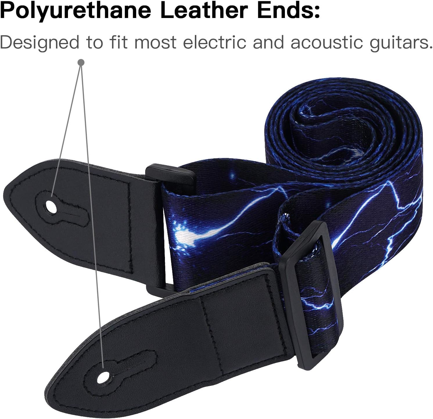 CHEFBEE Guitar Strap, Electric Guitar Strap, Adjustable Printing Guitar Strap