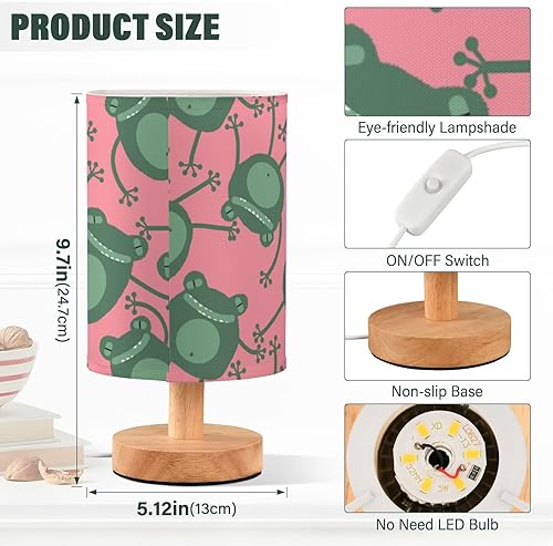 Miniatura 3 de Nightstand Lamps End Table Lamps Decor Funny Frogs Pink Table Lamps for Boys Kids Room