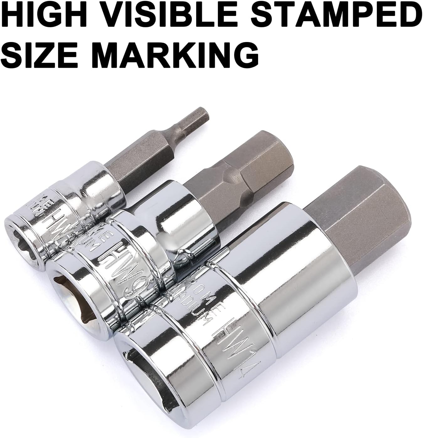 Mayouko 13PCS Metric Hex Bit Socket Set, CR-V Allen Bit Socket Kit, S2 Steel, 2mm - 14mm, 1/4", 3/8" & 1/2" Drive