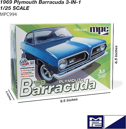 Miniatura 2 de MPC 1969 Plymouth Barracuda 125 Escala Modelo Kit