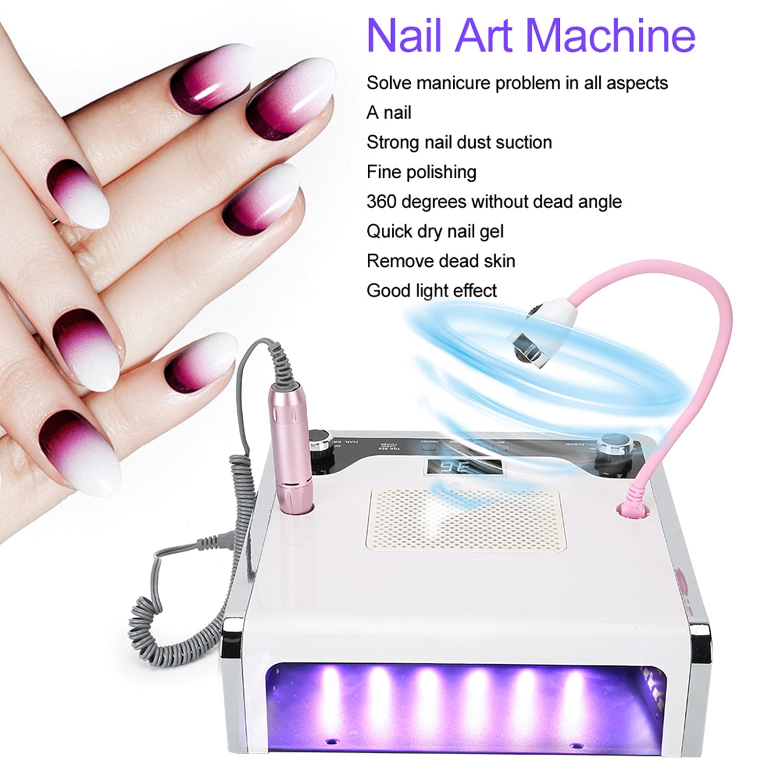 Amazon.co.jp: 4 in 1ネイルダストコレクター、アクリルジェルネイル用