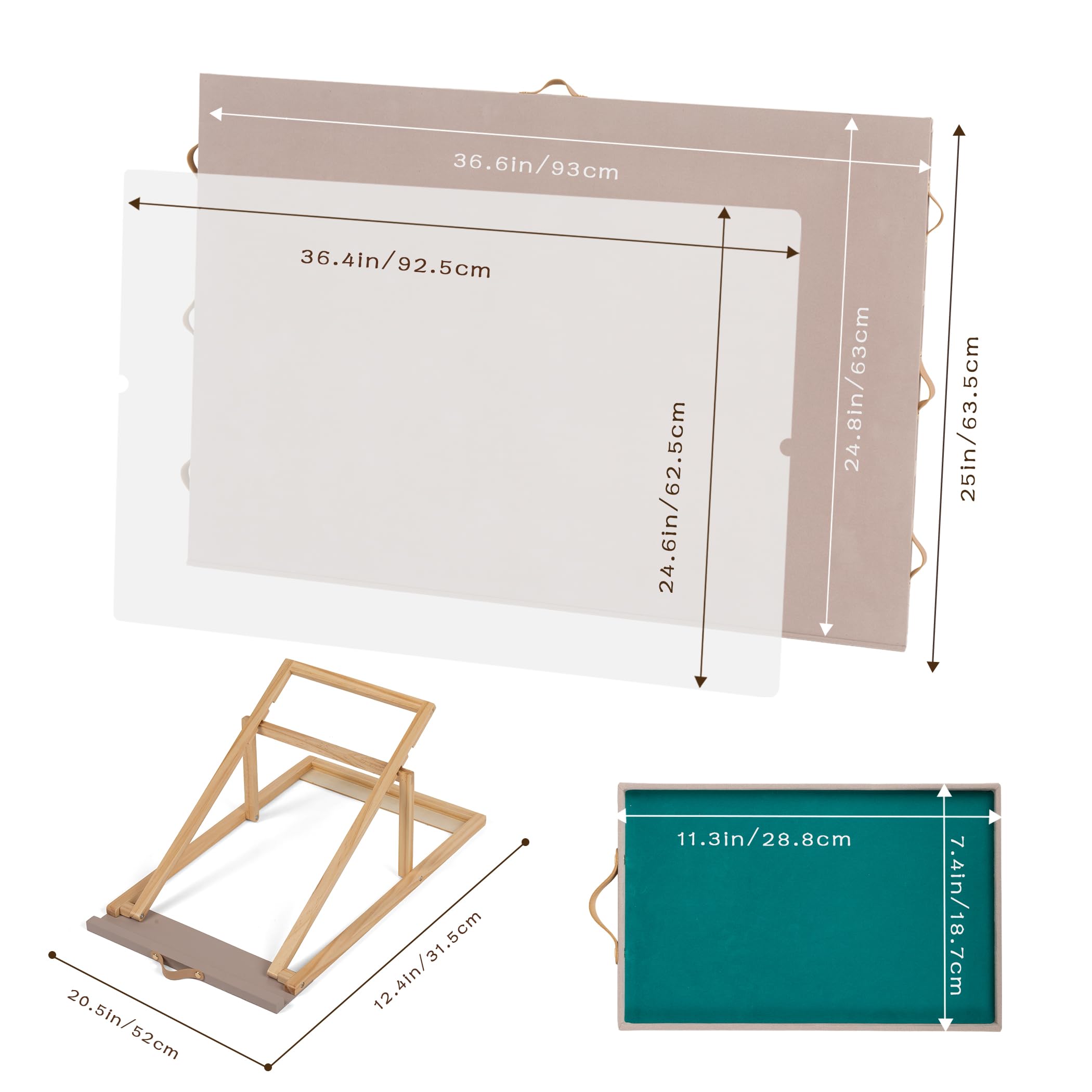 Lavievert Planche de puzzle entièrement inclinable recouverte de flanelle avec 6 tiroirs et couvercle, plateau réglable avec support/support pour adultes, table de puzzle portable avec dessus de table