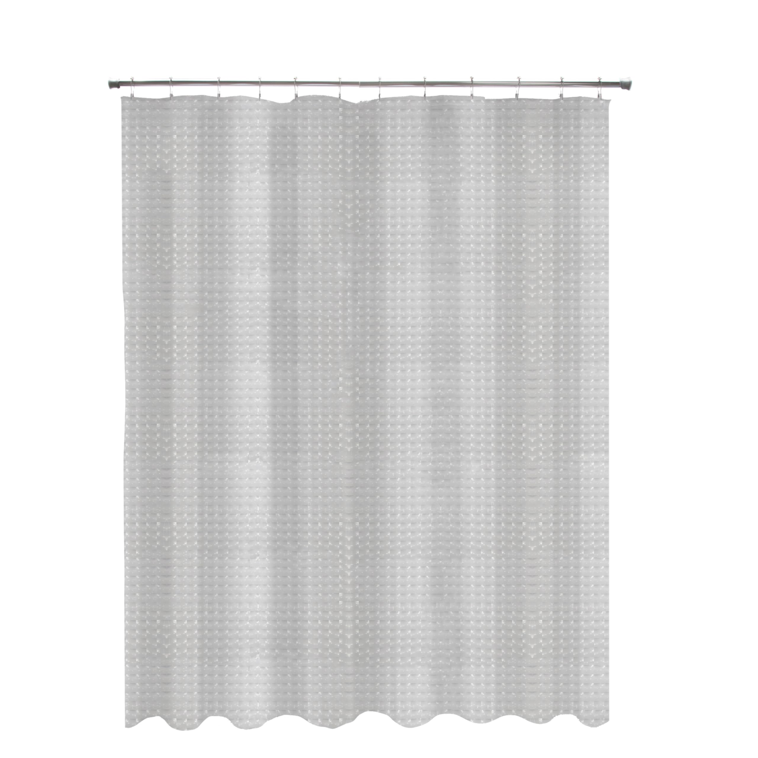 Kenney KN61150 Medium Weight 5 Gauge Embossed Waterproof PEVA Shower Curtain Liner with Rust-Resistant Metal Grommets for Bathroom, 70