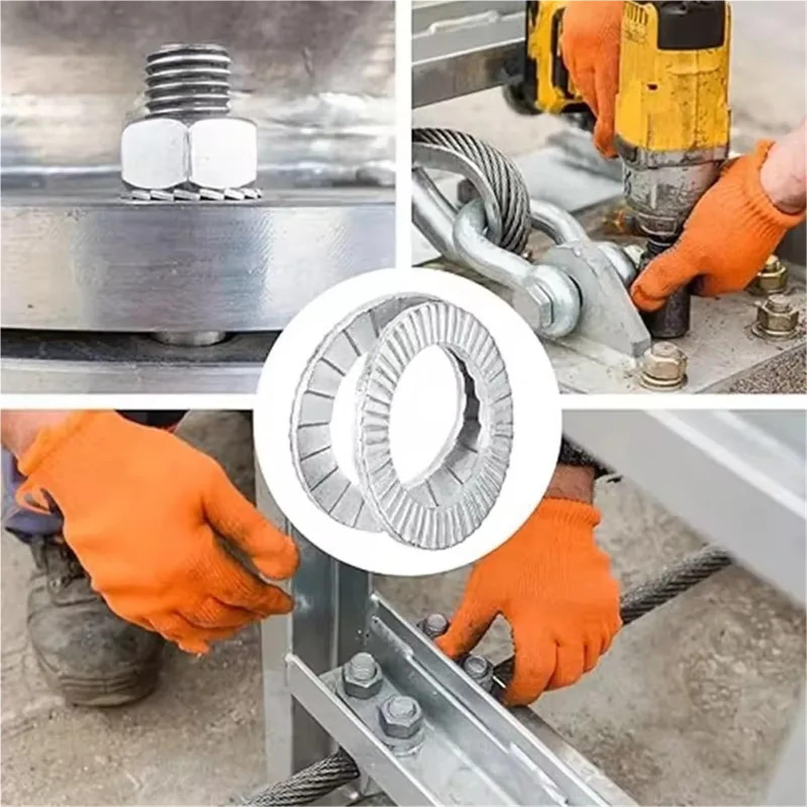 Arandelas Metalicas Arandela de acero autoblocante, arandelas de doble pila, tornillos antiaflojamiento, Kits surtidos, accesorios de sujeción for muebles del hogar(M14,100PCS)