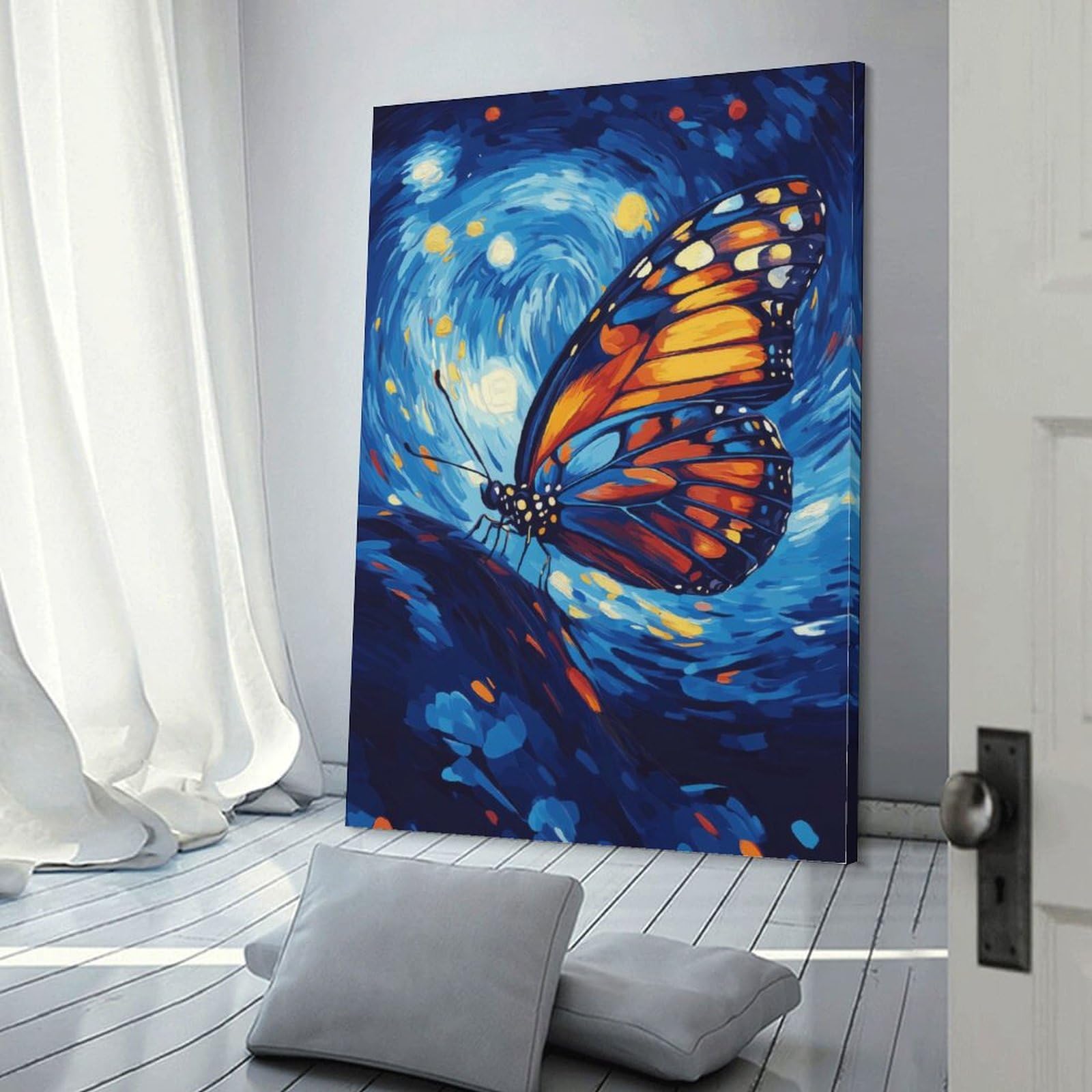 Affiche papillon nuit étoilée POLIUAWS toile 30x45cm - 6
