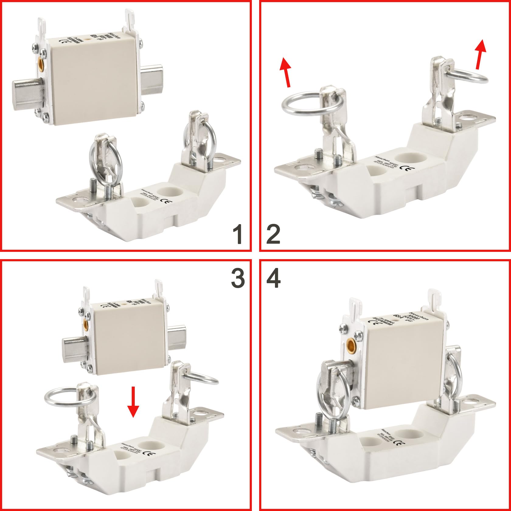 Heschen NH Fusible NH000 63A gG, Indicador Frontal, Detector Combinado, 3 unidades (63A)