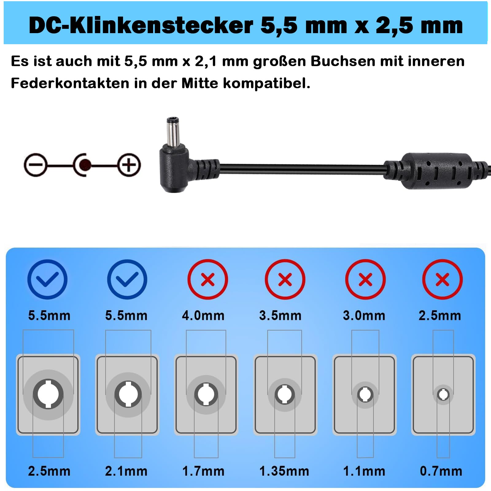36V 4A Netzteil Adapter, AC 100V-240V to DC 36V 4A 144W Spannungswandler LED Trafo Transformator Stromversorgung 5,5mm x 2,5/2,1mm Stecker, Universal Netzadapter für LED Strip,LCD Monitor,CCTV Kameras