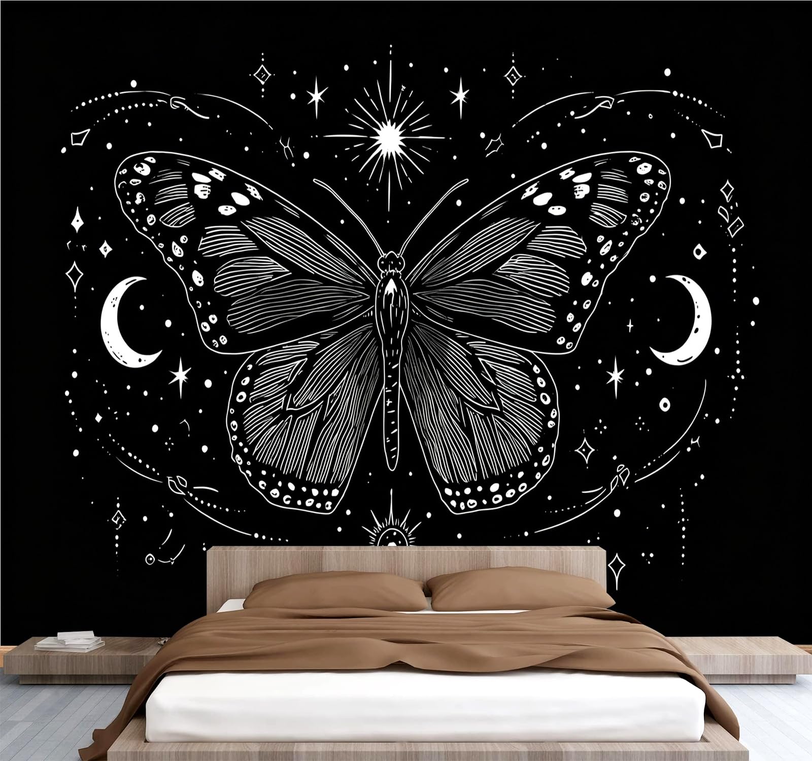 Carta da parati effetto 3D Farfalla 250 x 175 cm Murale Non Tessuto Arte Astratta Fotomurale Stampa HD Moderna Poster Per Soggiorno E Camera Da Letto Design 2M1501