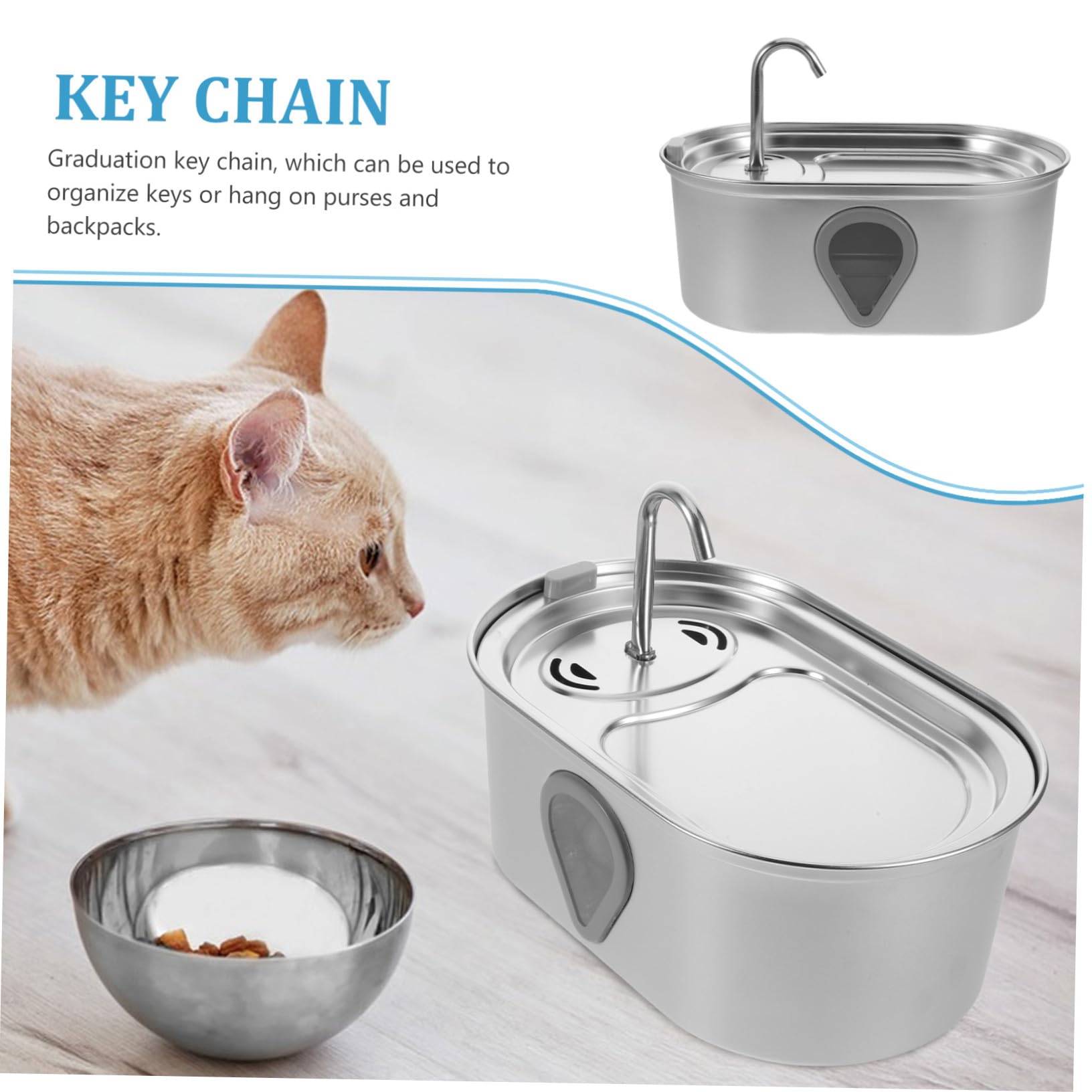 Dispensador De Agua para Gatos Pequeños Bebedero Automático para Perros Y Gatos Color Plateado