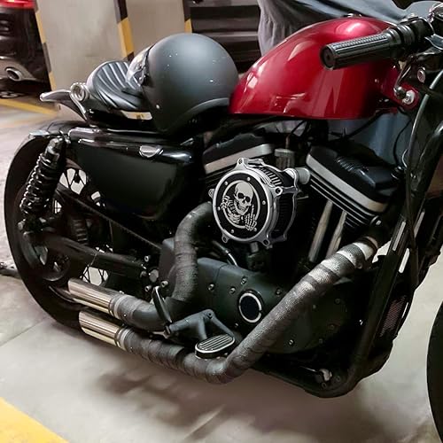 Miniatura 6 de Filtros de filtro de aire CNC de aluminio para motocicleta, filtro de aire estilo calavera, kit de admisión para Touring FLHXS Street Glide Special