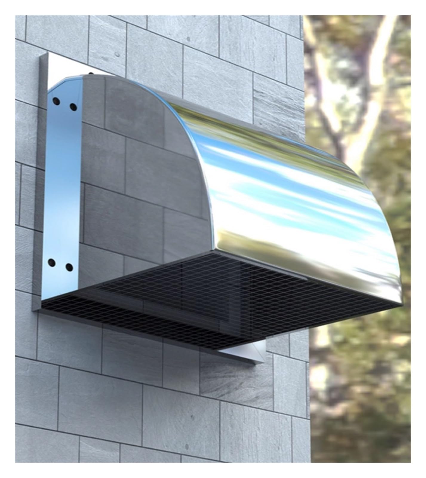 Grille de ventilation murale anti pluie en acier inoxydable robuste