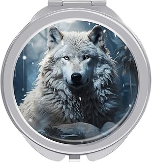 Wolf Sitting in The Snow Travel Makeup Mirror...