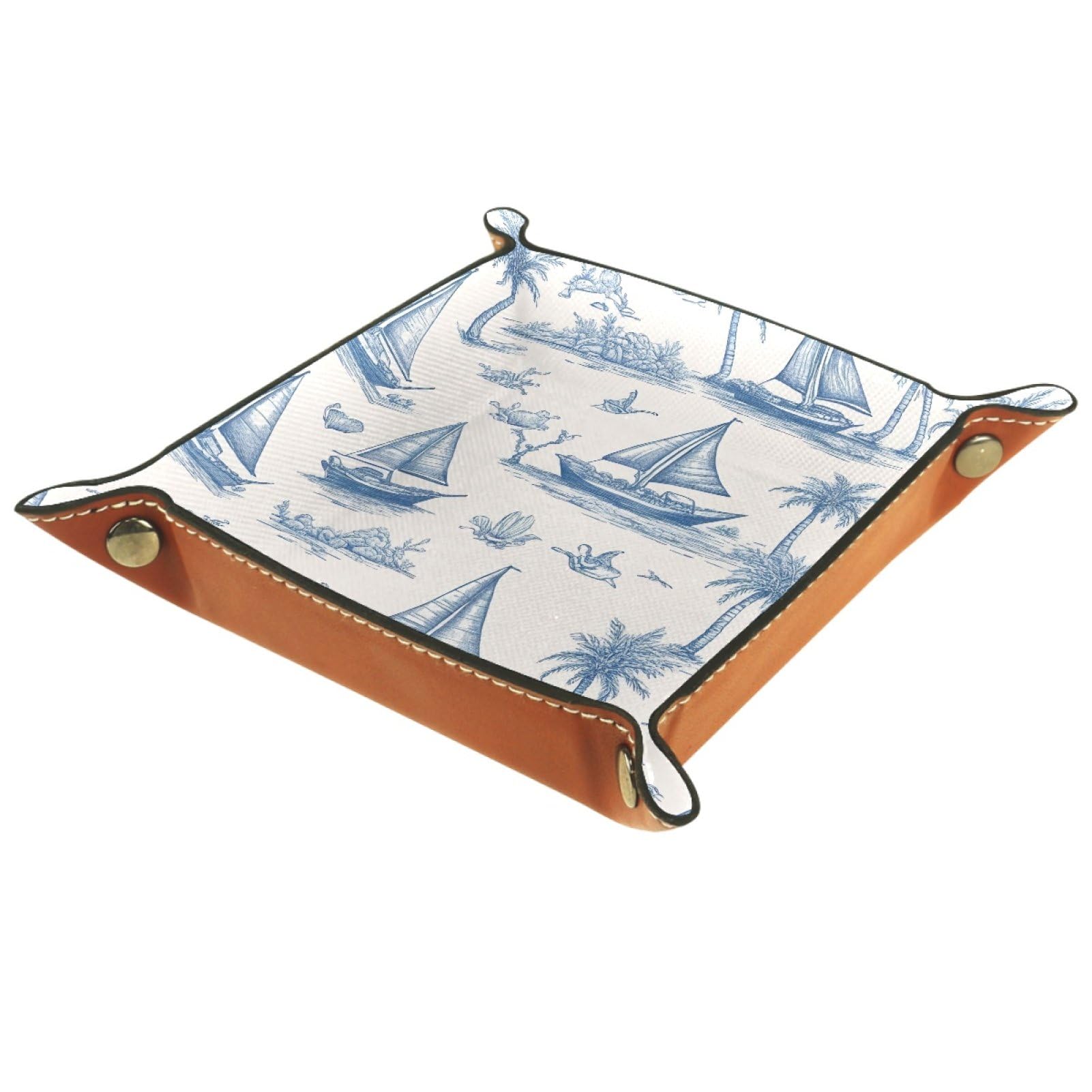 VAPOKF Sailboat Dice Tray, Folding Microfiber Leather Dice Holder for Dungeons and Dragons RPG Dice Gaming D&D and Other Table Games