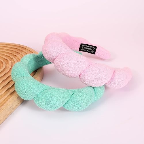 Miniatura 2 de Diadema de spa, bandas para la cabeza para mujer, esponja y tela de rizo, diadema para lavar la cara, diademas para el cuidado de la piel para todo