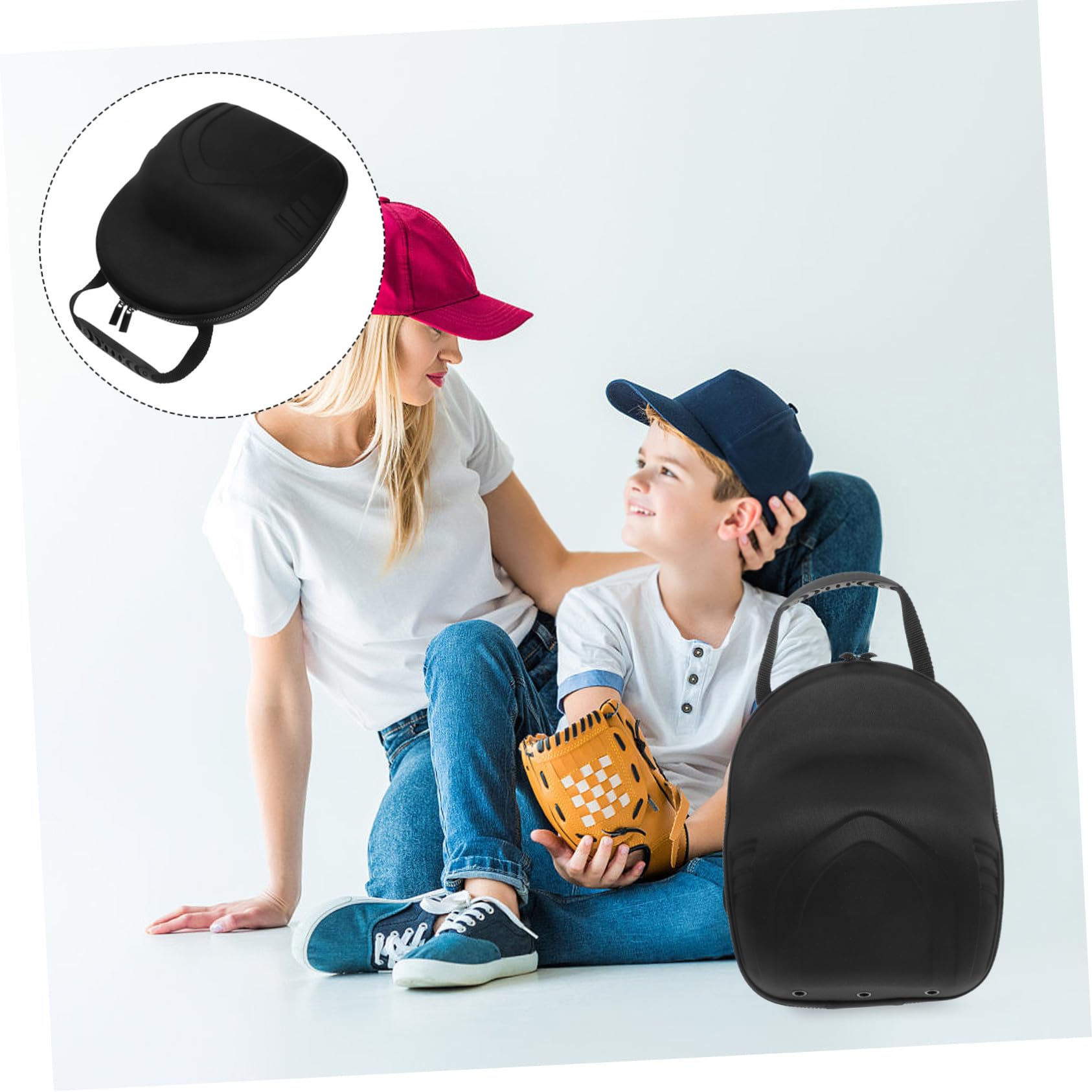 Organizador de Gorras de Béisbol para Viajes Eva Negro | 30 X 23x10cm, Portátil para Coche, Protección contra Deformación y Fácil de Guardar