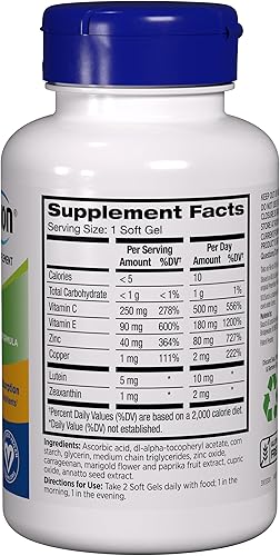 Miniatura 4 de PreserVision AREDS 2 Suplemento vitamínico y mineral para ojos con OCUSorb, 120 geles suaves veganos, contiene luteína, zeaxantina, vitamina C,