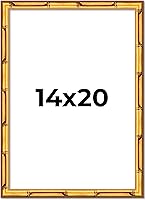 Vista 232 de Poster Palooza Marco de madera maciza de bambú dorado de 12 x 8 pulgadas con acrílico UV, respaldo de tablero de espuma y accesorios para colgar