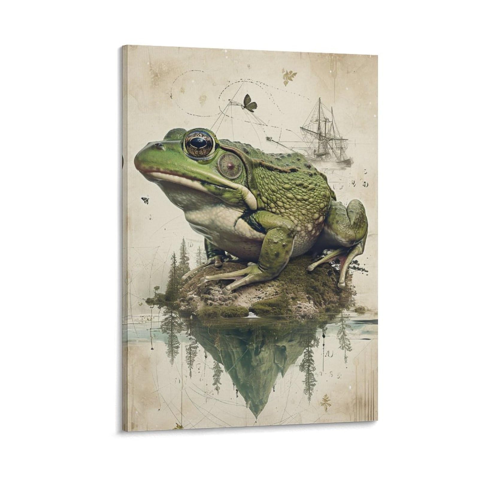 蛙 カエル 原画 アート 絵画 画家 インテリア ハンドメイド イラスト 緑 蛙 カエル 原画 アート 絵画 画家 インテリア ハンドメイド