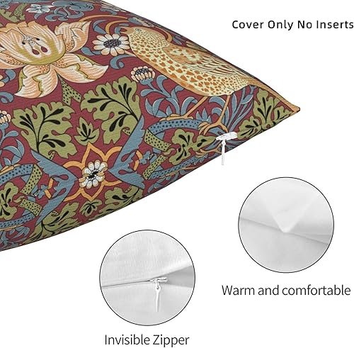 Miniatura 3 de Keebik William Morris - Funda de almohada con diseño de ladrón de fresas, funda de almohada decorativa suave para decoración del hogar, sala de