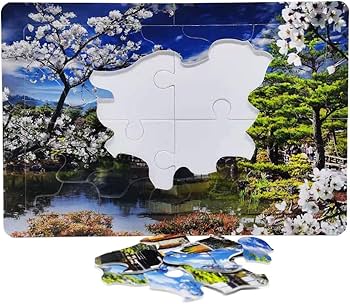 Amazon | 美しい白い桜と金閣寺の42ピースジグソーパズルが子供と高齢