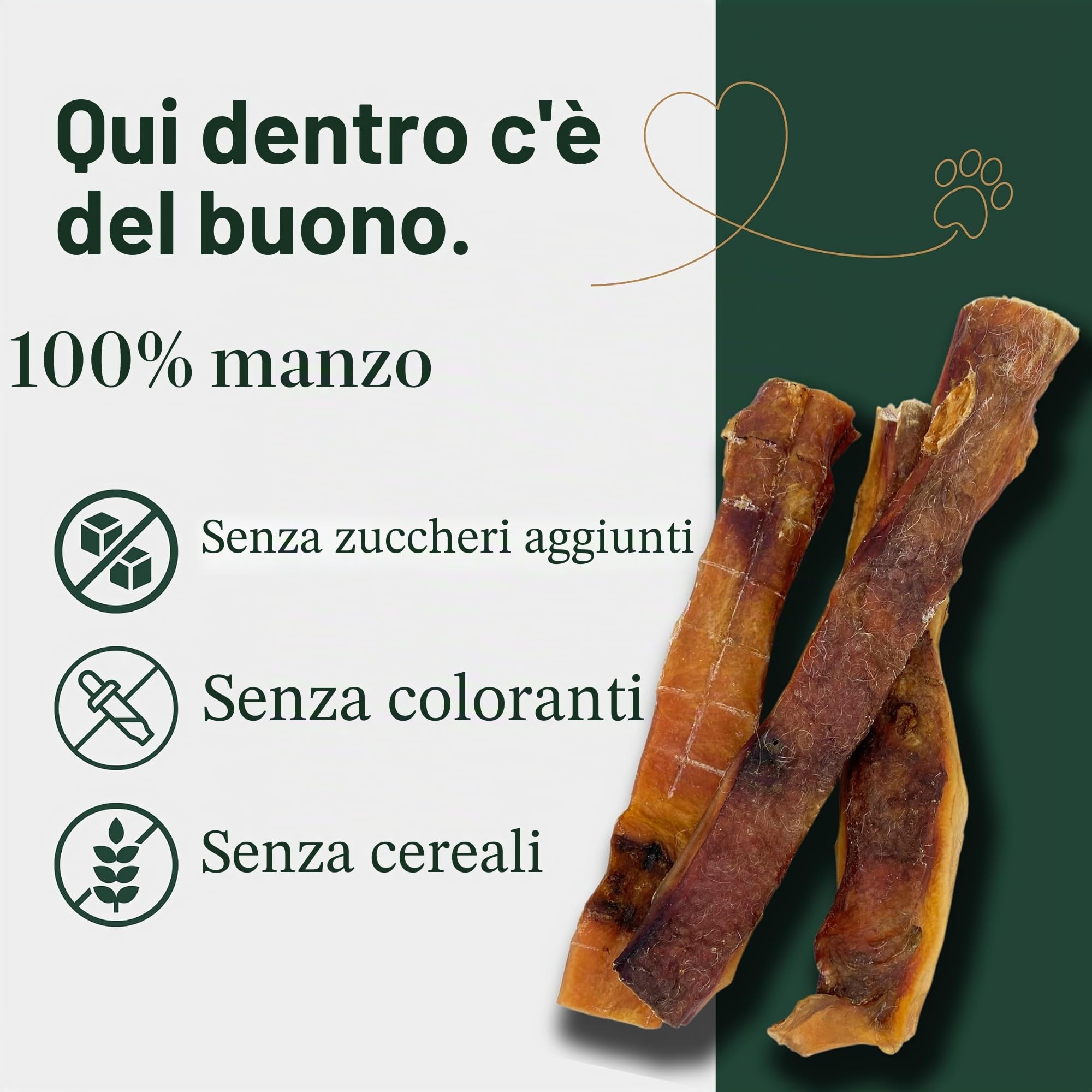 BREERs - Cuoio capelluto secco per cani, 25 cm, 2 kg, senza cereali, produzione tedesca, articolo da masticare per cani di taglia grande