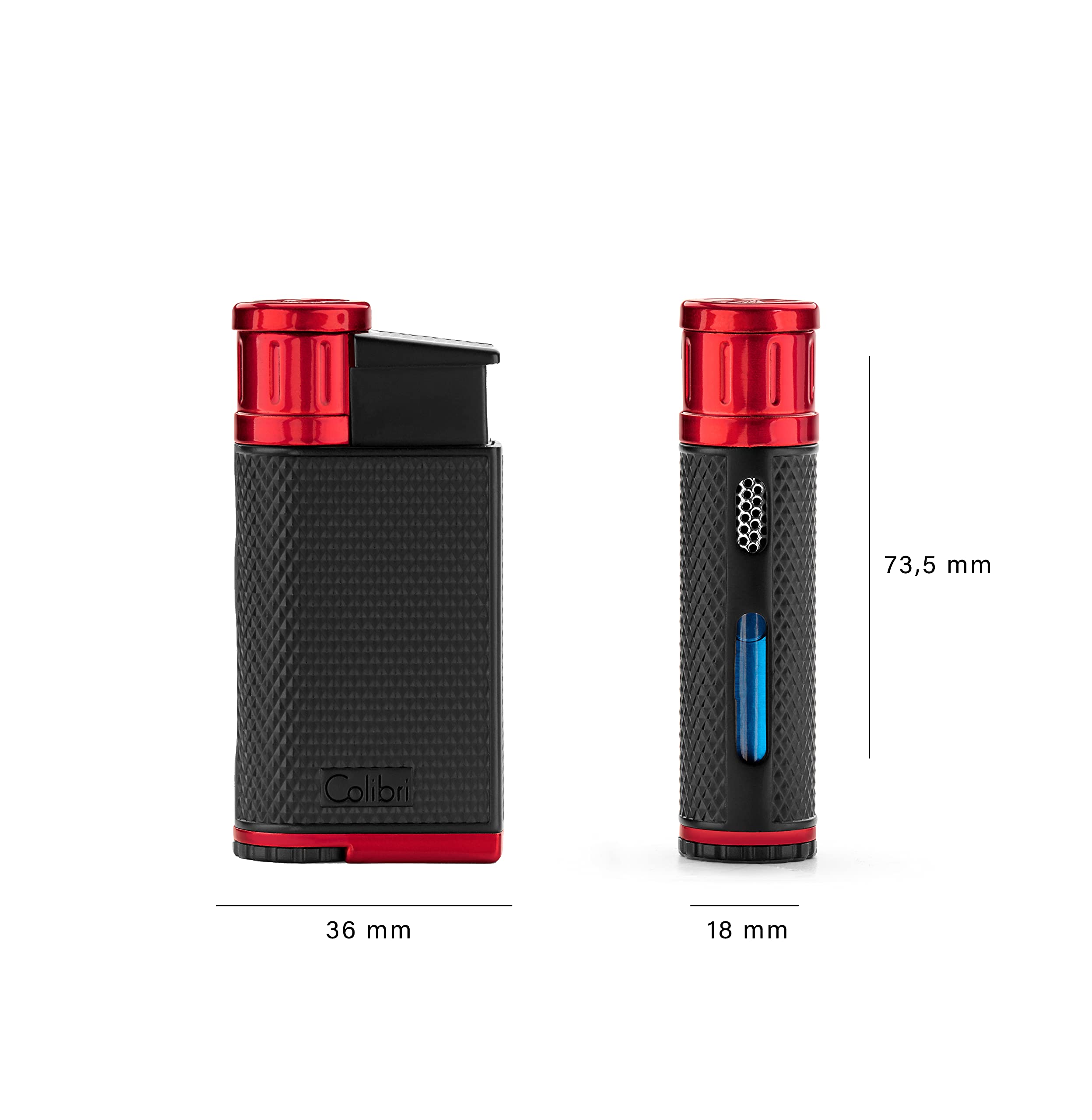 Mechero-Encendedor Colibri-Evo-en metal -llama Jet a prueba de viento, para cigarrillos y puros. Recargable. Funciona con gas butano (no incluido). Se envía en estuche de regalo. Dos años de garantía.