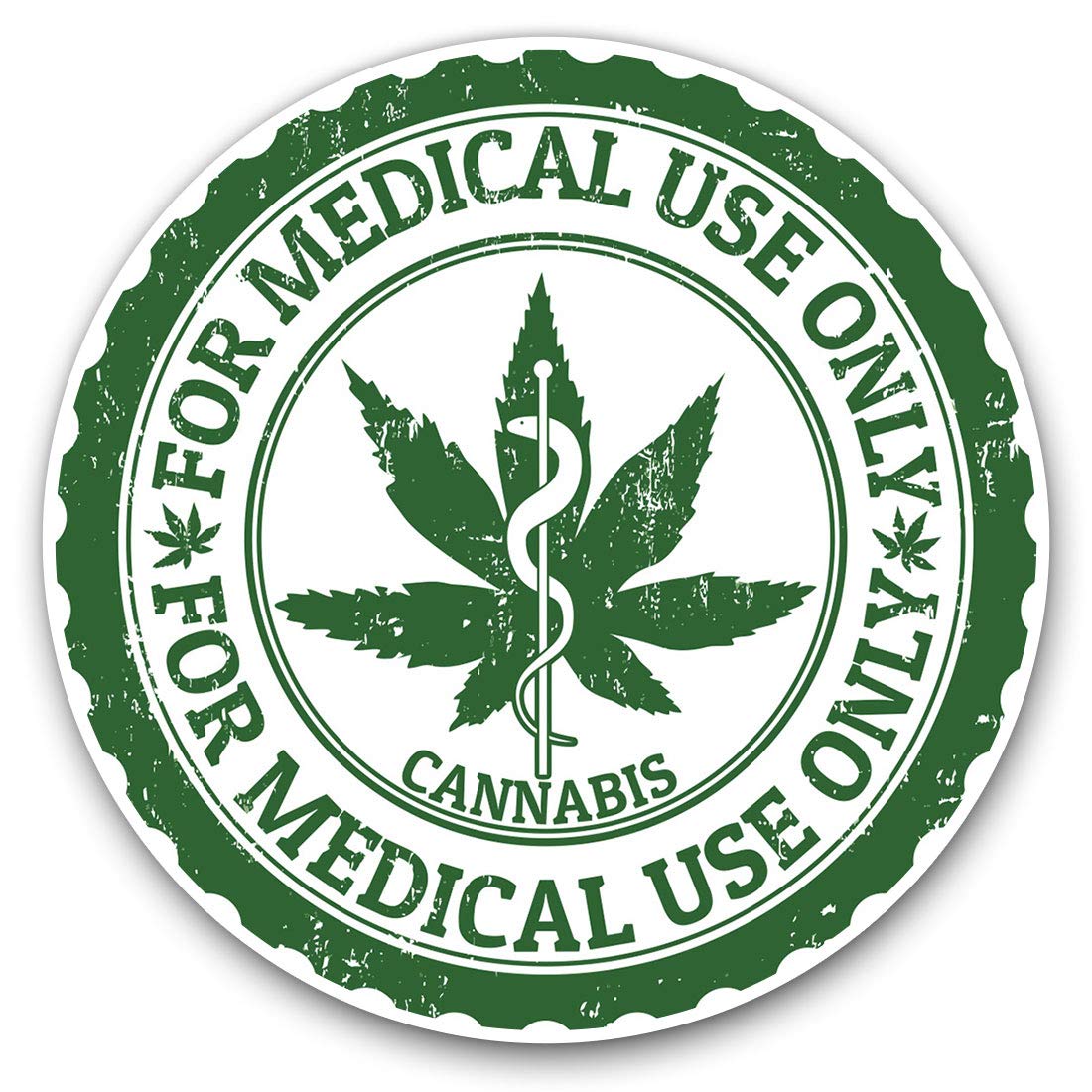 Destination Vinyl Ltd Cannabis Medical Use Only Sign 4652 Vinyl Stickers (Set Of 2) 10Cm - Cannabis Medical Use Only Sign Decals For Laptops,Tablets,Luggage,Scrap Booking,Fridges, 4652