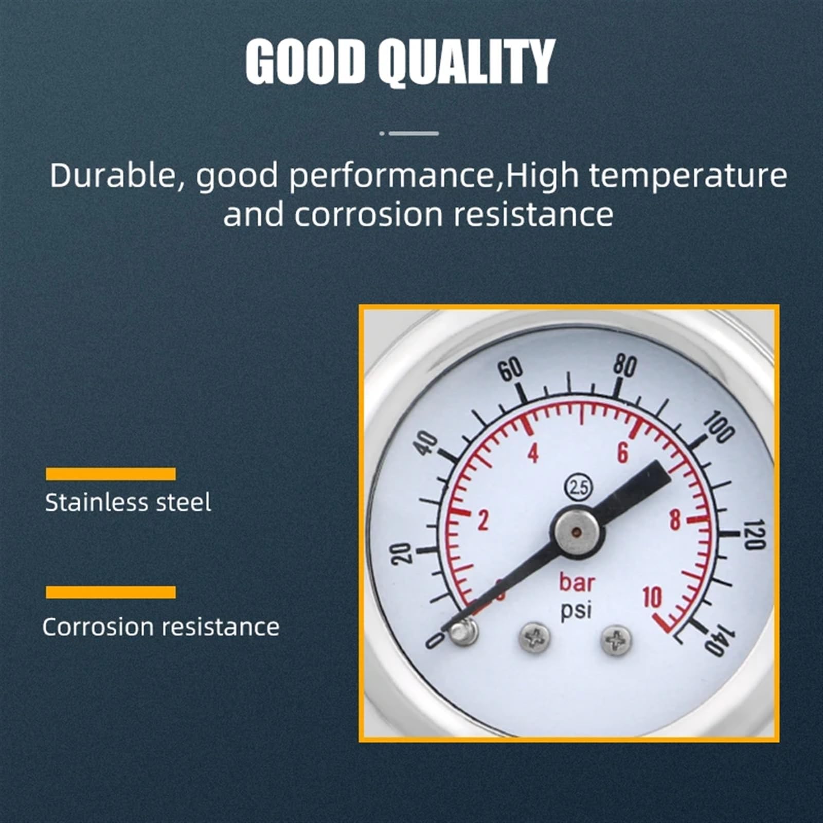 Manómetro de presión de Sellado Caliente de 40 mm, conexión Trasera con Brida, para Aire, Agua, Combustible y Aceite (Color: BSPT(ZG) 1-8, tamaño: 0-1,6 Bar)