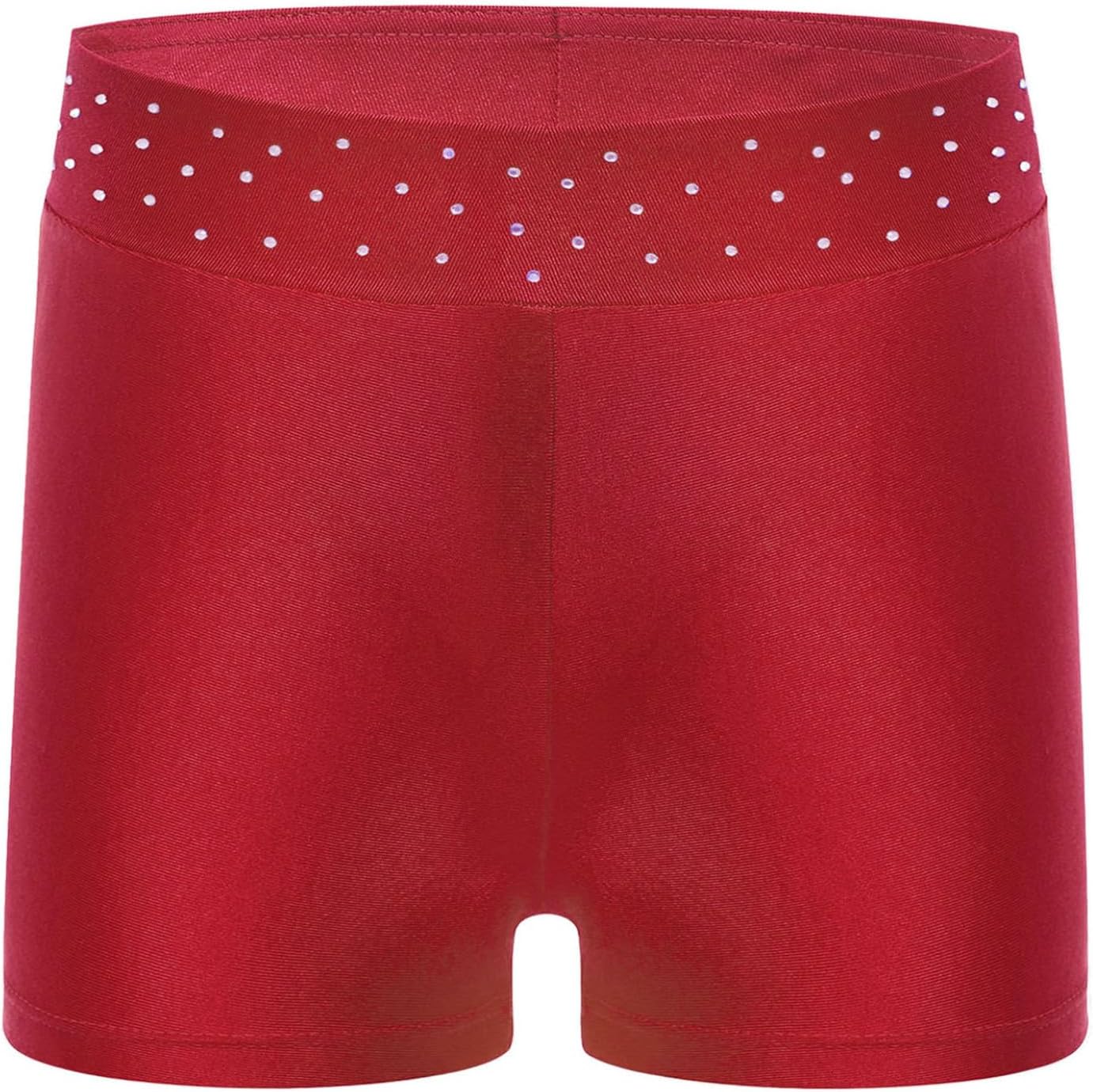 XUNZOO 4pcs/set Kids Girls Gymnastics Dance Outfit Long Sleeve Keyhole Back Sparkly Leotard with Shorts Leggings Hairband