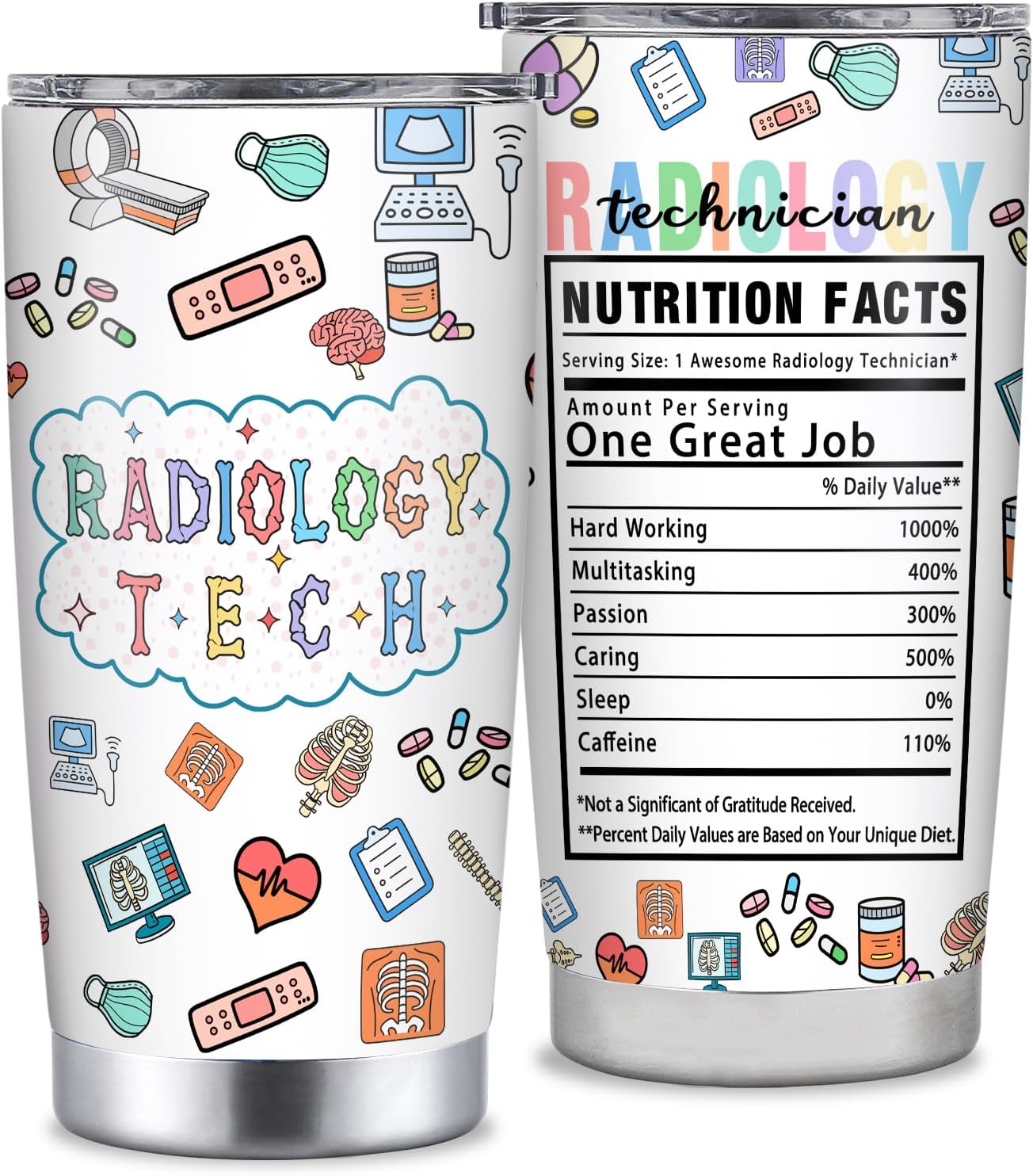YILOWEMY Radiology Gifts for Men and Women, Funny Radiology Personalized Gifts, 20oz Insulated Stainless Steel Tumbler With Lid, Coworker OR Staff Gift, Radiologist Nursing Best Rad Nurse Ever