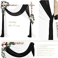 Vista 186 de Tela para envolver arco de boda, 4 paneles de 28 x 20 pies, cortinas de arco de boda rosa para ceremonia, cortinas de tela de gasa para cenador