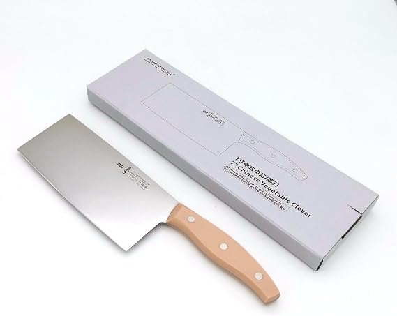 Chinese Vegetable Cleaver, MATTSTONE HILL 7 Inch Chinese Chef's Knife, Vegetable Cleaver, German Steel, Triple Rivet Handle