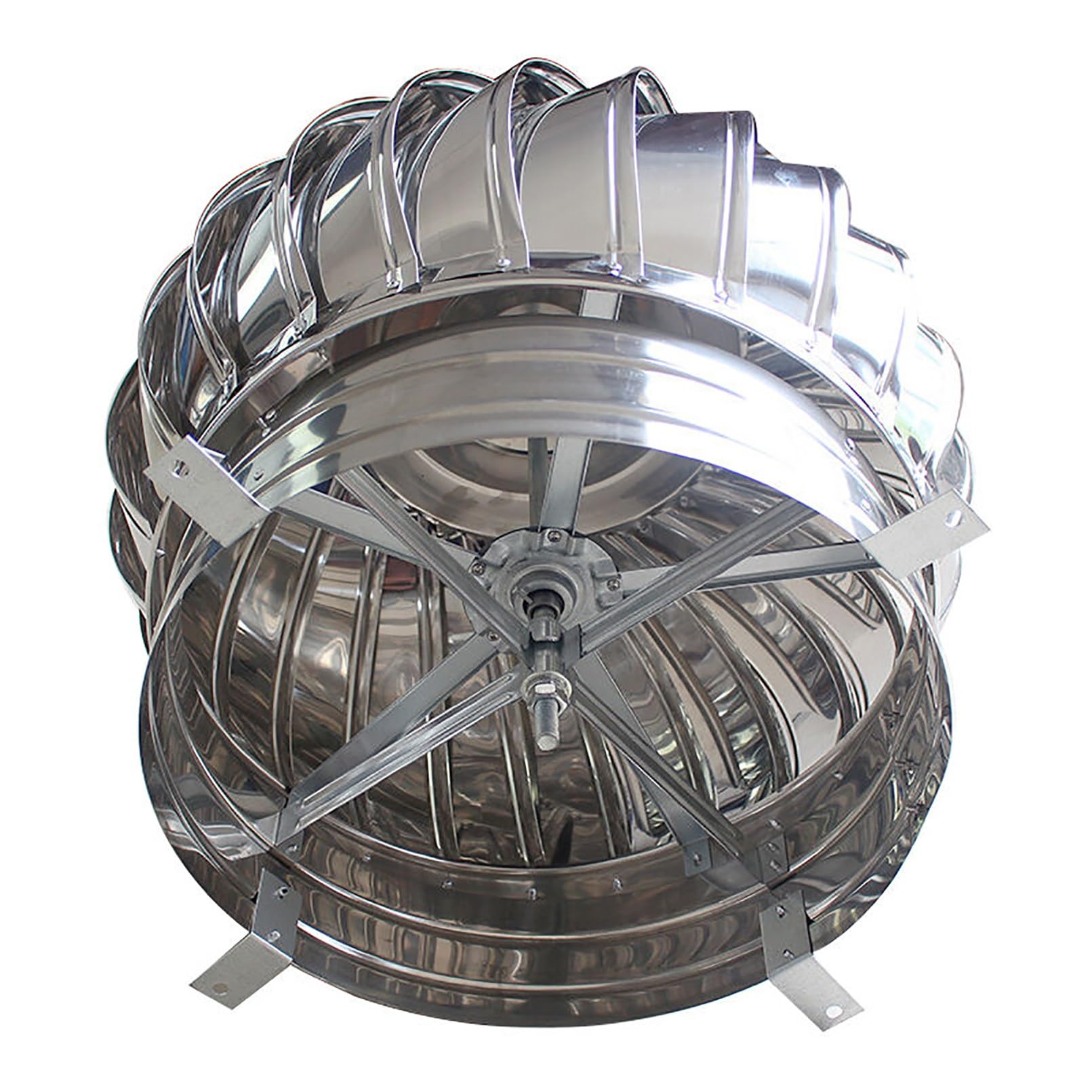 EJGMCNSGB 304 Stainless Steel Chimney Cowl Roof Vent Cap with Rotating Exhaust Wind Turbine Easy to Install Attic Air Ventilating Fan for Roof Flue Ventilation (600mm/23.6in)