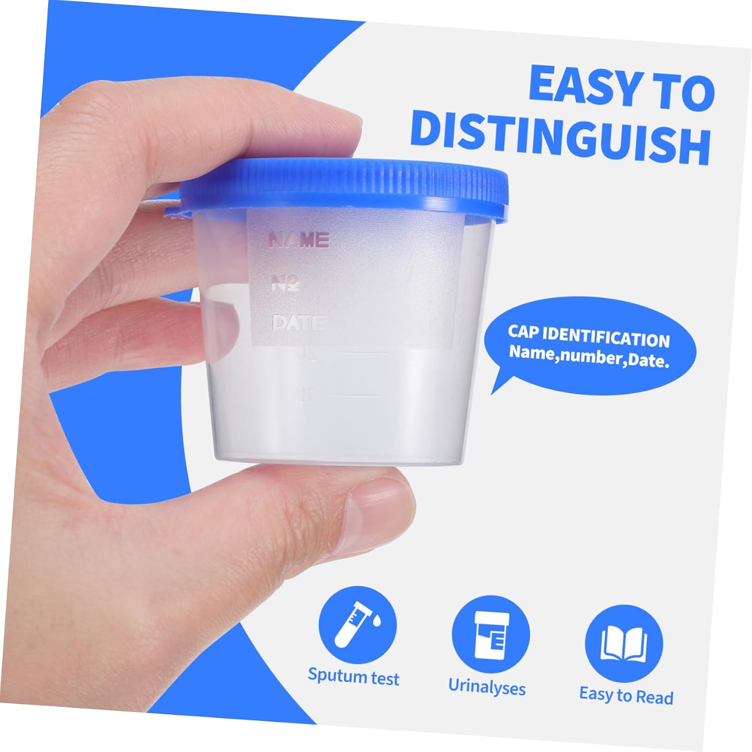 30pcs Disposable Sputum Collection Cups Leakproof Covers Random Colors Capacity for Use and Sample Storage