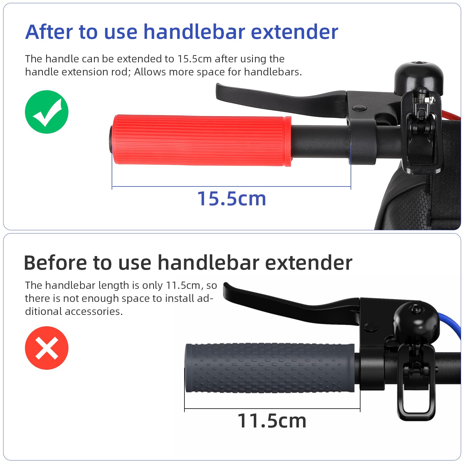 ulip Extension de guidon de trottinette électrique en aluminium pour maintenir le tableau de bord et les rétroviseurs pour Xiaomi M365 Pro Pro2 1S MI3 et Segway Ninebot ES Series