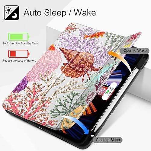 Miniatura 2 de Tuiklol Funda para iPad Pro de 11 pulgadas M2 2022 Generación 4 - Soporte para lápiz integrado a prueba de golpes, carcasa trasera transparente