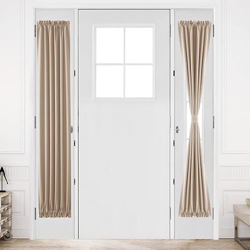 Miniatura 325 de DWCN Cortinas para puerta francesa: cortina térmica con bolsillo para barra para puertas con ventana de cristal, puertas de cocina y patio