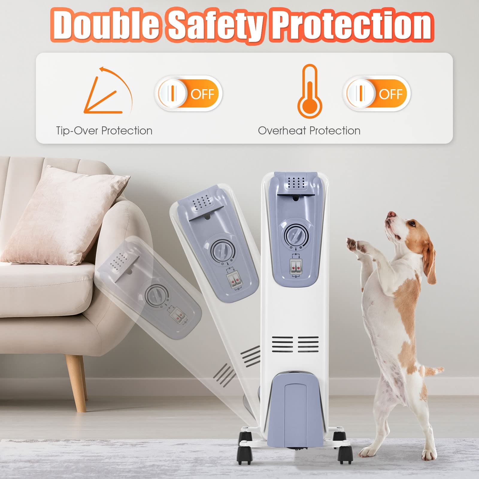 Amazon.com: Tangkula Oil Filled Radiator Heater, 1500W Portable Space  Heater Radiator with Adjustable Thermostat, 3 Heat Settings, Overheat u0026  Tip-Over Protection, Electric Radiant Heater for Indoor use : Home u0026 Kitchen