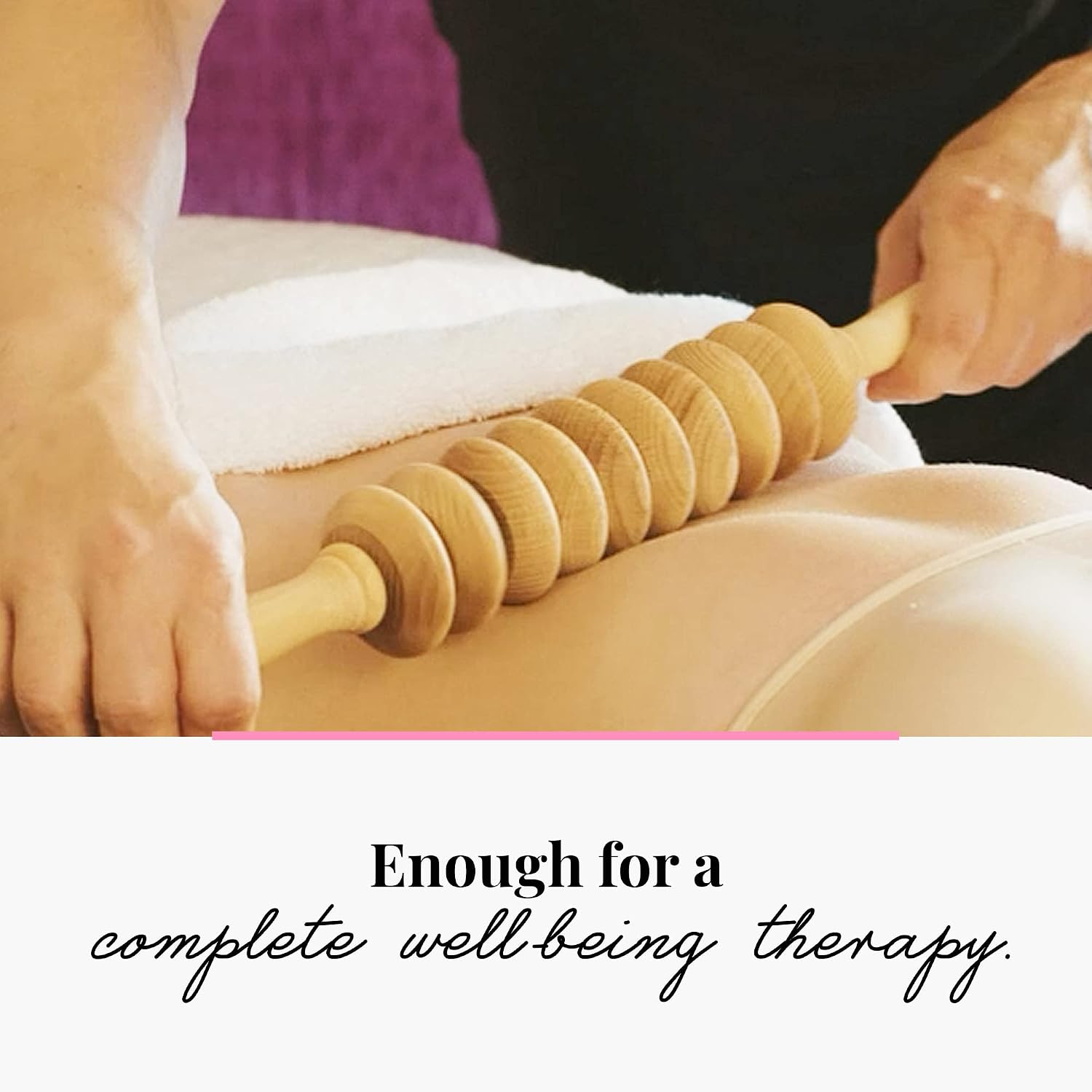 Tuuli Accessories - Disk Wooden Massage Roller, Multi-Functional Body Roller for Cellulite, Muscle Tension and Skin Health Support, Natural Massager for Women and Men