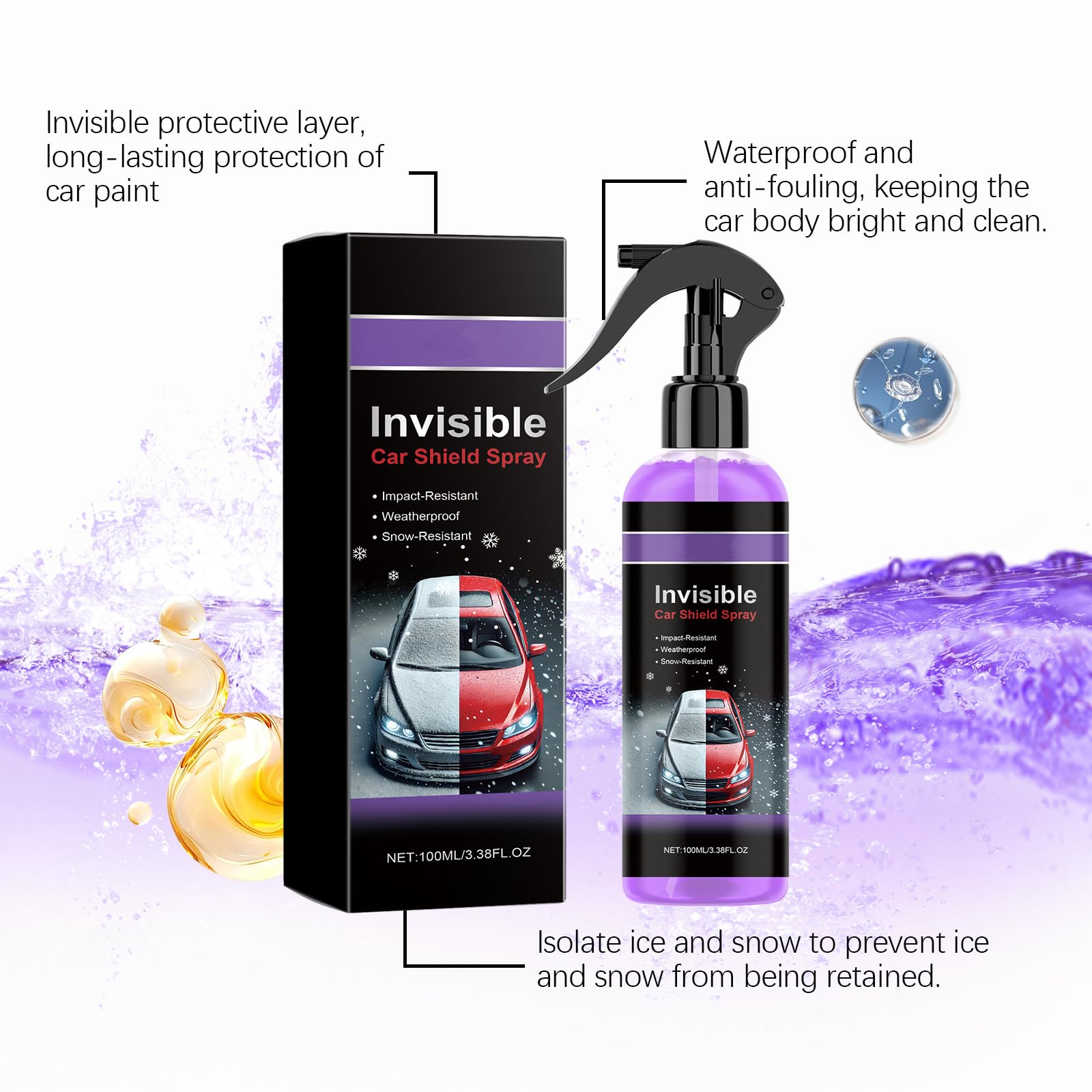 Neue Upgrades - Hochwirksamer Schutzbeschichtungsspray fürs Auto, 3-in-1-Hochschutz-Schnellbeschichtungsspray, Kratzerentfernungsset, Quick Shine Detailer Spray, Trim Coat Shine Armor (6PCS)