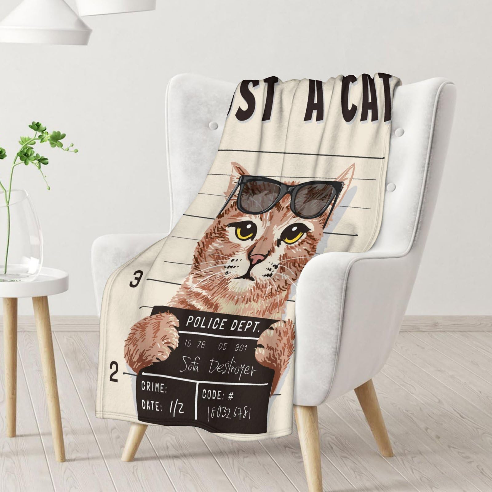 Cat Blanket for Cat Lovers Gift - 50x60 Inches Cute Blankets for Girls & Boys - Soft Fuzzy Throw for Bed, Couch & Travel