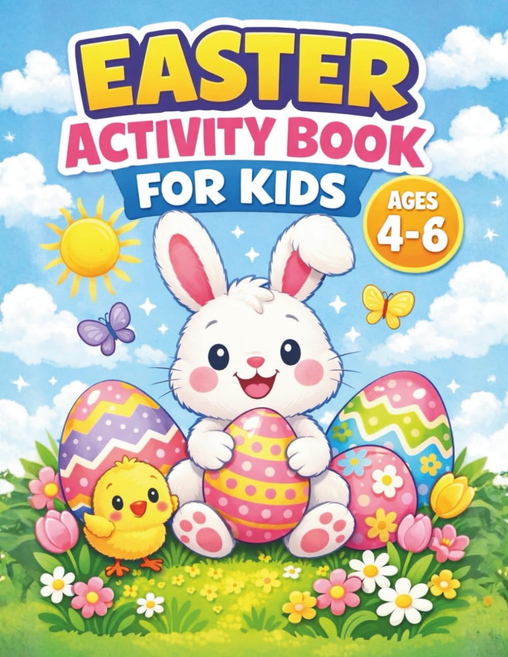 Easter Activity Book for Kids Ages 4-6: Easter Learning Workbook with Counting, Tracing, Mazes, and Scissor Skills