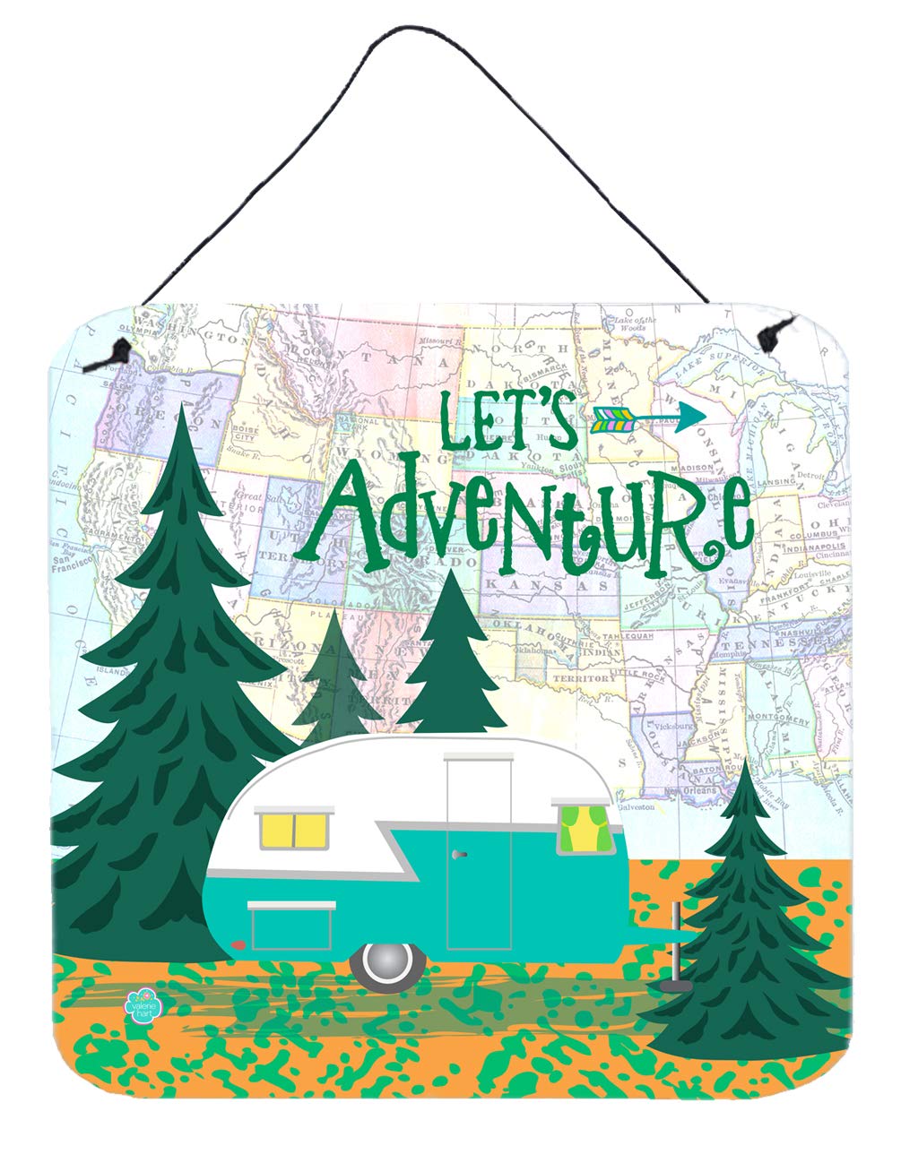 Presine Da Cucina Caroline's Treasures – Paio, Tessuto Multicolore, Tema Glamping, 19x19 Cm - 3