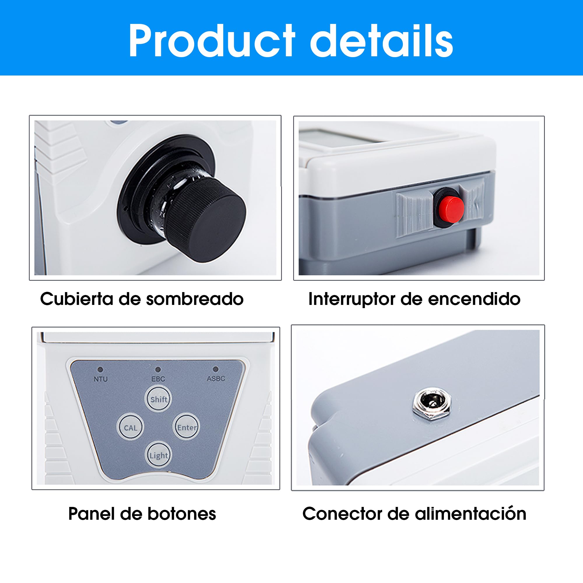 Turbidímetro digital portátil para agua, 0 a 200 NTU, compatible con ISO7027, precisión de 0,01 con luz de fondo para plantas de energía, plantas de agua pura e industria del vino
